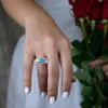 OneRain Vintage 100% 925 Silver Аквамарин Сапфир Цитрин Diamonds Gemstone Wedding Engagement Женщина Мужчина ювелирные изделия кольцо CJ191205