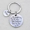 Everything I Am To Be Dad Mom Metal Letter Key Chain Rings for Men Women Car Keys Ring Pendant Thank You Mother's Day Birthday Gift Wholesale Stainless Steel