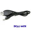 الجملة سوداء 60 سنتيمتر / 2ft شاحن USB الكابلات إلى DC 3.5 ملم المكونات / جاك DC3.5 كابل الطاقة