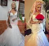 Charming Sequins Mermaid Wedding Dresses African 2022 Sweetheart Applique Lace Plus Size Bride Dress Sleeveless Vestido de novia Bridal Gown