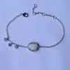 Atacado-rosa de prata banhado a ouro irregular forma Moonstone CZ pulseira de charme da cadeia de moda woomen jóia mão