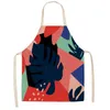 Delantales de lino con estampado bonito de hojas, delantales de cocina para adultos, mujeres y hombres, delantales de limpieza para hornear, accesorios de cocina