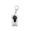 Jag kan inte andas akryl Keychain Key Ring Protest BLM Svart Living Matter Jag kan inte andas multicolor Key Chains Smycken Tillbehör Gåvor