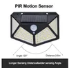 100 LED Four-Sided Solar Power Light 3 Modes 120 Degree Angle Motion Sensor Wall Lamp Outdoor Waterproof Yard Garden Lamps