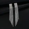 Groothandel-tassel bruids bruiloft dangle oorbellen voor vrouwen luxe designer kleurrijke bling diamant Darling oorbellen betrokkenheid diner sieraden