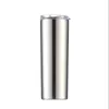 Vaso recto Botella de agua Aislado Thermos Copa Acero inoxidable Taza de café Vacío Cerveza de vidrio de vidrio con párpados Pajas 20oz Transporte C6938