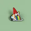 Spille a smalto cartone animato nano spille per donne cappello rosso badge arcobaleno anime anime a perno da giro per capelli giogge