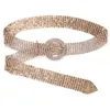 New trendy fashion luxury designer super glittering beautiful full rhinestone diamond crystal metal pin female woman belt