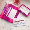 25 milímetros Mink Holographic Cílios rosa 3 pares Cílios Caixa com Pinças Fit Natural longos e grossos 3D 5D Mink Lashes