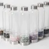 Natural Crystal Quartz Glass Water Bottle Gravel Irregular Stone Cup Outdoor Energy Bottles Spa Cups Layered Tumblers GGA2931