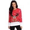플러스 사이즈 4XL 점퍼 눈사람 순록 스웨터 산타 클로스 크리스마스 패턴 된 추한 크리스마스 스웨터 탑스 여성용 풀오버 T200101