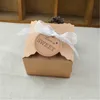 Caixas de doces de casamento Party Favors Gift Boxes de embrulho Kraft Paper Box Caixa de chocolate Caixa de embalagem Baby Shower Supplies2835259