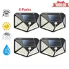 energia 100 led solar light outdoor Street Light PIR Motion Sensor for garden decoration lamp Security Spot Lights Luminaria 4 sided