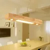 Lampes suspendues de bureau en bois et lumières blanches chaudes intégrées Restaurant Bar café salle à manger LED luminaire suspendu MYY