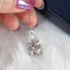 Wholesale- Classic Designer S925 Sterling Silver Big Square Shinning Zircon Pendant Necklace For Women Jewelry