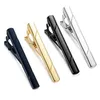 Twill Stripe Tie Clips Skjortor Business Suits Black Gold Tie Bar Clasps Fashion Jewelry for Men Gift Will and Sandy Drop Ship 070037