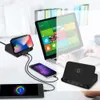 USB Charging Stations 10W Wireless Charger QC 3.0 5-Port Charger with 5V 3A Type C Port For Smart Phone Laptops, Tablets