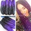 12 Packs Full Head Two Tone Marley Braid Hair 20inch Black Red Ombre Synthetic Hair Extensions Kinky Twist Braiding Fast Express Shipping