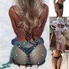 2018 été femmes filles Crochet Bikini couvrir avec coquille plage sarong jupe écharpe