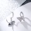 Carsinel Marke Neue Schmetterling Ohrringe Kupfer Gold Farbe Zirkon Reifen Ohrringe für Frauen Schmetterling Ohrohrring Er0537