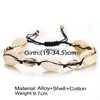 Shell armband handgemaakte geweven shell wax touw mannen en vrouwen strand anklet armband 8,5-11 inch instelbaar