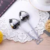 Stainless Steel Heart Shape Tea Infuser 200pcs/lot Spoon Strainer Steeper Fashion Handle Shower Tea Filter Free Shipping