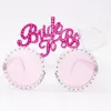 Anello di diamanti bling rosa Bachelorette Hen Party Supplies Bride to Be Glasses Bride O occhiali da sole Decorazione per gli occhi Punteggi