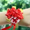 Gorąca Sprzedaż Ślub Imitacja Nadgarstka Kwiat Druhna Siostry Nadgarstek Wrist Wedding Decoration Bridal Prom Flower T3i0008