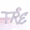 de homens feitos sob encomenda Nome Baguette Letters Pendant Ice Fora Cubic Zircon com corda Corrente de Ouro Prata Bling Zirconia Hip Hop Jewelry