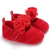 Pętla hakowa Noworodka Koronki Baby Girls Buty Infant Tolder First Walkers Princess Moccasins Bowknot Solidne Miękkie Buty