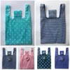 Waterproof Nylon Foldable Reusable Shopping Bags Eco Storage Grocery bags star stripe Dot printed Shopping Tote Handbag 6 Styles