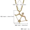 New Designed Iced Out Bow Arrow Pendant Solid Back Necklace Hip Hop Gold Silver Color MensWomen Charm Chain Jewelry6893459