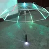 7 Kolory Zmiana Kolor Przezroczysty Parasol Glow LED Bright Luminous Clear Długie Uchwyt Parasol Advice Dorośli Kids Parasole E3403