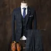 Trajes personalizados de otoño e invierno, trajes de hombre, versión coreana juvenil de tres piezas para bodas de hombres británicos ca