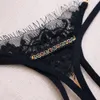 Kvinnor Sexig underkläder erotisk öppen gren trosor porr spets broderi transparent underkläder crotchless sex slitage g-sträng thong221e