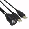 USB 2.0 Flush Mount Cable Dual 2 Ports USB Extension Panel Mount Cable For Car Boat Motorcycle and More (3.3FT/1m)