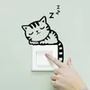 Adesivo per interruttore della luce del modello del gatto del fumetto di moda per la decorazione della camera da letto