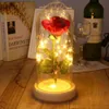 LED -skönhet Rose och Beast Battery Powered Red Flower String Light Desk Lamp Romantic Valentine039S Day Birthday Gift Decoration5231784
