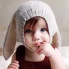 Cute Bunny Ears Kapelusz Zimowy Gruby Linge Liner Czapki Cap Hot Kids Ciepłe Długie Królik Kapelusz Szydełkowy Czaszki Niemowląt Czapki Czapki