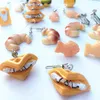 Funny Food Fried Eggs Hamburger Dangle Earrings Acrylic Cute Waffle Croissant Drop Earring Unique Party Jewelry Gift