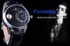 ForSining Small Dial Watch Second Hand Display Osk Desig Mens Watches Top Brand Luxury Automatisk klocka Fashion Casual Clock Me2547