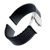 20/22/24mm Black Color Rubber Watch Band Silicone Wrist Strap Outdoor Diver Sport Military Replacement Bracelet Wristband Spring Bars