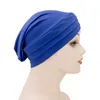 12 Farben Damen Mädchen Cross Beanie Turban Reine Farbe Hut Stretch Caps Kopfbedeckung Mode Haarpflege Zubehör