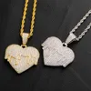 Kalça Kalça Takı Buzlu Kolye Lüks Tasarımcı Kolye Erkek Altın Zincir Kolyeler Bling Diamond Heart Charms Rapçi Moda Acces2817