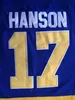 Hanson Brothers Charlestown Hokey Formaları #16 Jack #17 Steve #18 Jeff Slapshot Film Formaları Çift dikişli isim ve numara