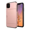 TPU + PCデュアルレイヤーハイブリッドカードスロットホルダーケースケースiPhone 13 12 11 PRO MAX 6 6S 7 8 PLUS X XS XRカバー