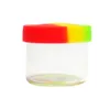 jars dab wax container for wax oil dry herb e liquid with silicone drippy lid red green 6ml selling glass bottle3178625