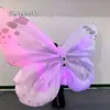 Parade Performance Beleuchtung aufblasbare Schmetterlingsflügel 2m LED -Kleidung Walking Blow Up Bunte Wings Kostüm für Konzertbühnenshow