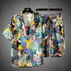 Mens Set Kortärmad Hawaiisk skjorta och Shorts Sommar Casual Floral Shirt Beach Two Piece Suit 2020 New Fashion Men Set S-5XL CX200609