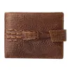 Mode Äkta Läder Mäns Plånbok Krokodil Mönster Business Casual Short Plånböcker Designer Läder Kvalitet Brown Purses Gift för Men V